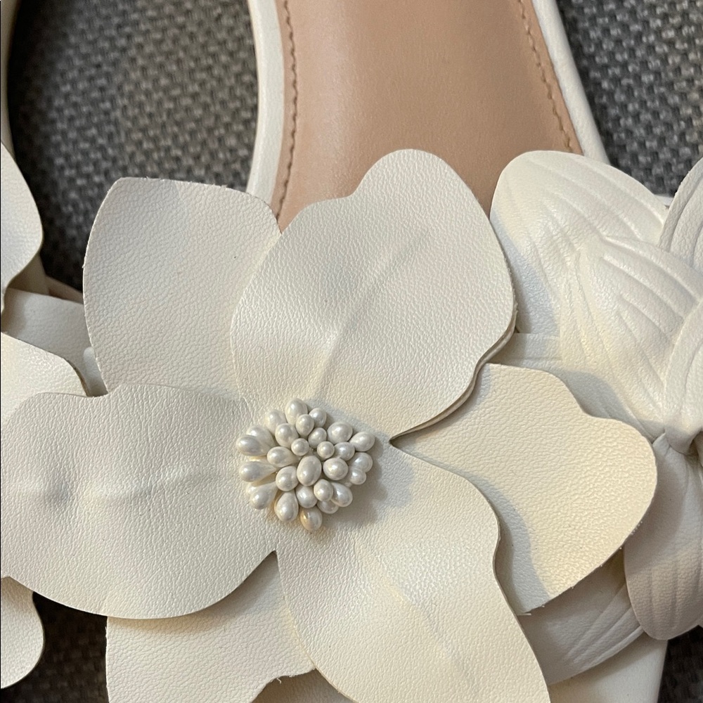 A New Day Women's White Floral Slide Sandals - Picture 3 of 5